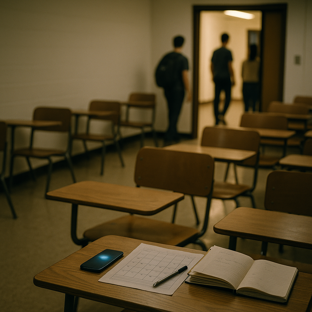 class attendance drop-off starts before the first reminder